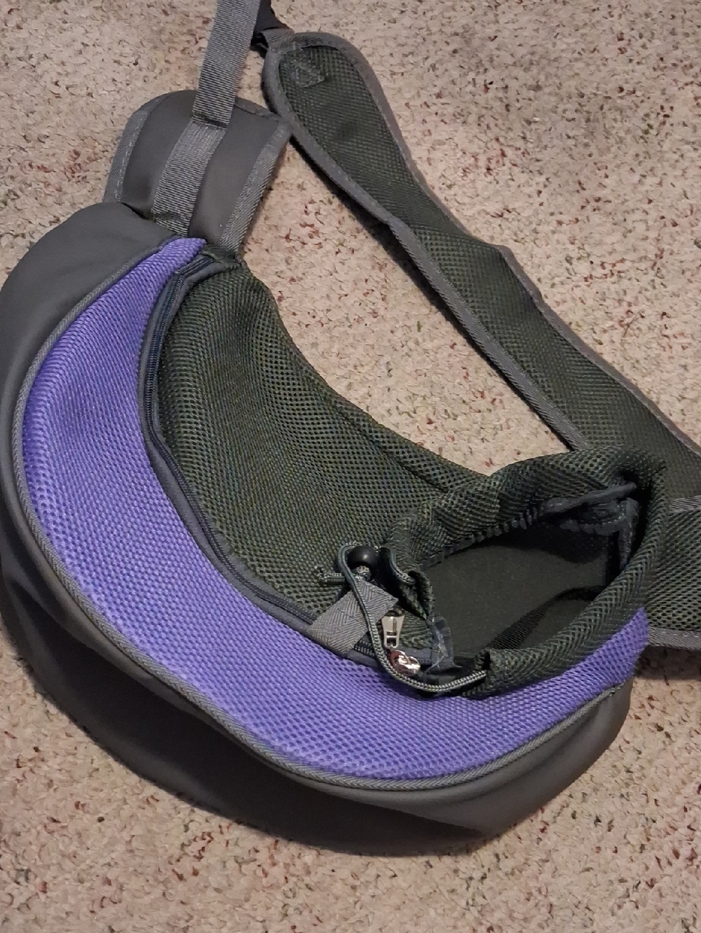 Dog Purple and Black Sling Shoulder Bag